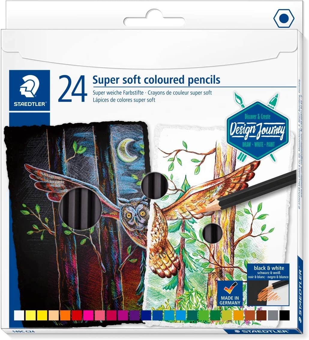 Staedtler Super Soft 149C Pack de 24 Lapices de Colores, Mina Extra Suave