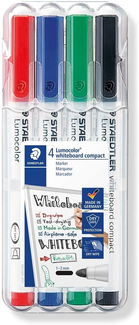 Pack de 4 Marcadores Staedtler Lumocolor Whiteboard Compact 341 para Pizarra