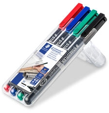 Pack de 4 Rotuladores Staedtler Lumocolor 318 Permanentes, Punta Fina Redonda, Trazo 0.6mm