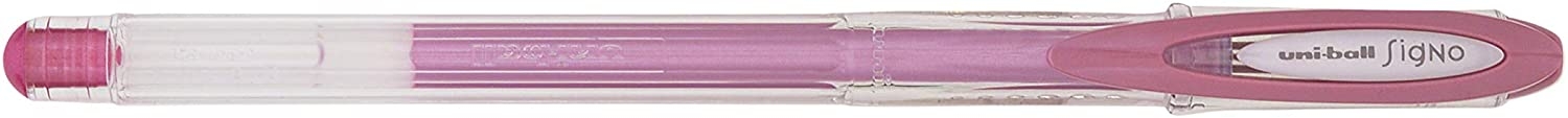 Uni-ball Signo Noble Metal Gel, Punta de Acero Inoxidable 0.8 mm, Trazo 0.50 mm, Tinta Gel, Rosa Metalizado