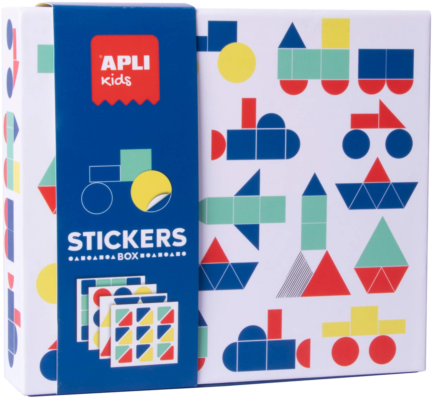 Apli Kids Juegos de Gomets Vehiculos - 200G Laminas Ilustradas - Gomets Removibles Geometricos - Alto Valor Didactico - Diseño E