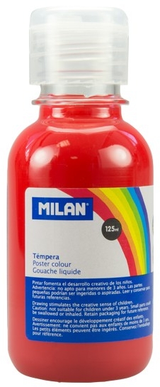Milan Botella de Tempera 125ml Color Rojo Bermellon