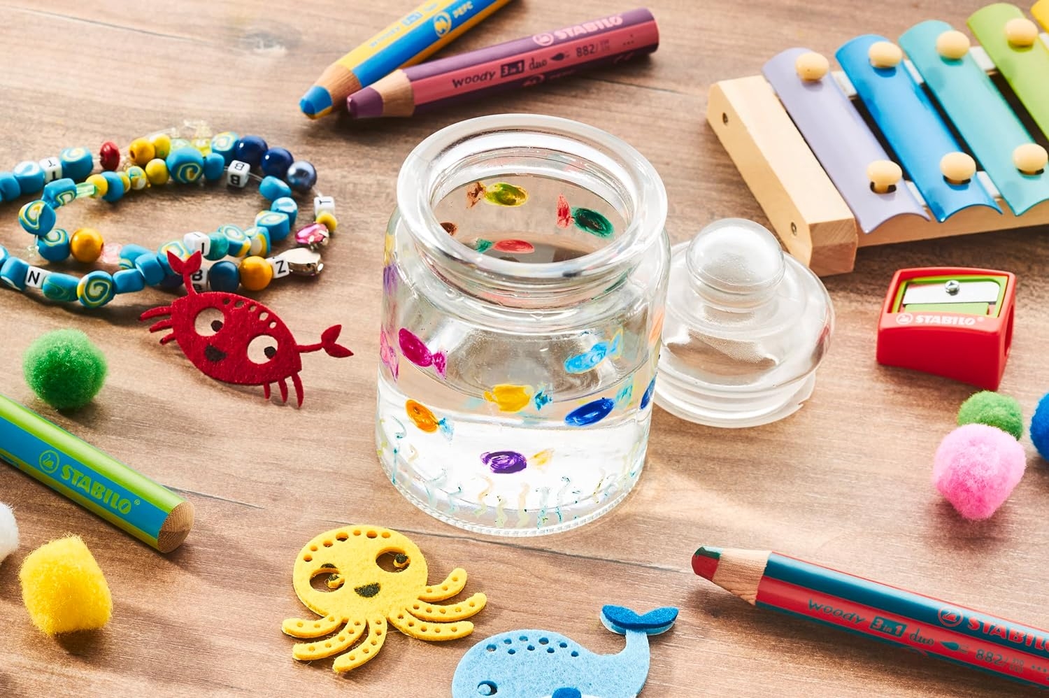 Stabilo Woddy 3 en 1 Duo Pack de 10 Lapices de Colores + Sacapuntas, Mina 2 Colores XXL 10mm, Lapiz de Color, Cera Acuarela,