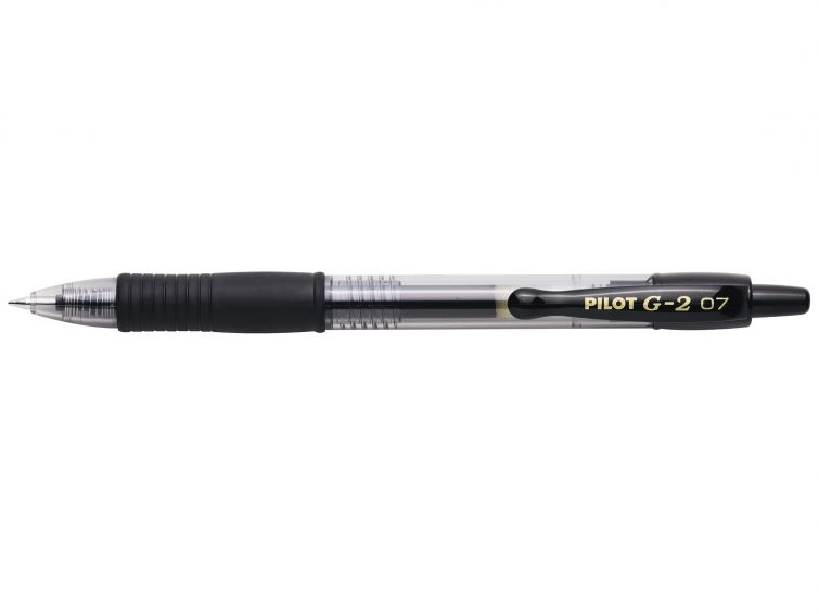 Pilot Boligrafo de Gel G2 Rollerball Retractil, Punta 0.7mm, Trazo 0.32mm, Grip, Negro