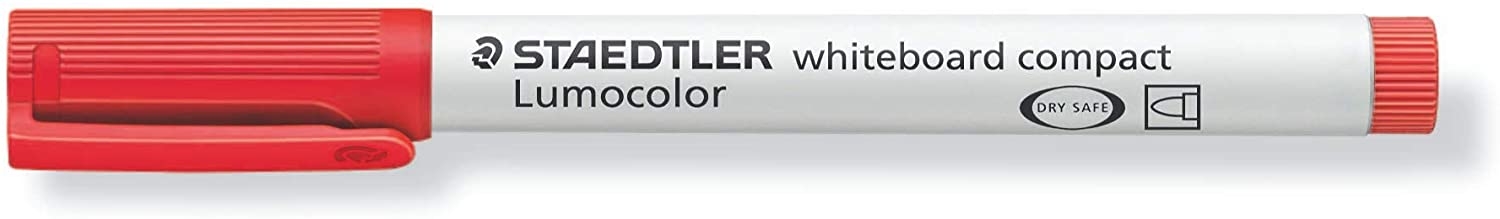 Staedtler Lumocolor 341 Marcador para Pizarra Blanca, Punta Biselada 1, 2mm, Rojo