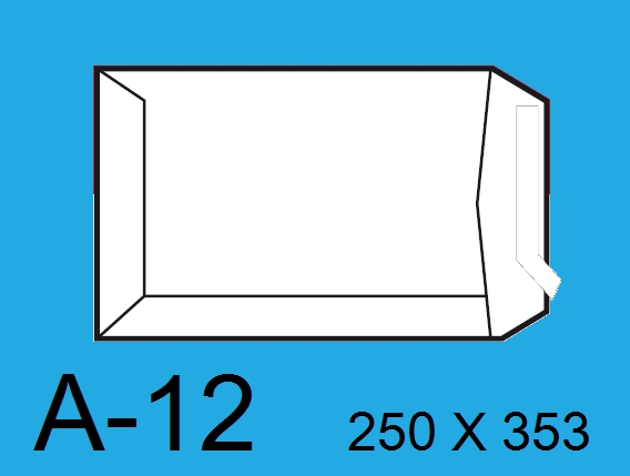 Sobres 250x353 A-12 BLANCO. Caja 250 uds