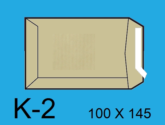 Sobres 100x145 K-2 KRAFT. Caja 1000 uds