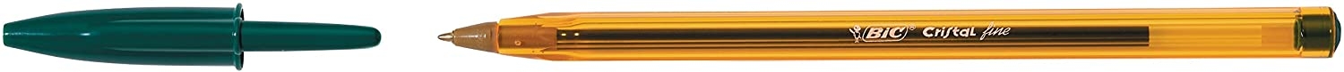 Caja de 50 Bic Cristal Original Fine, Punta Fina 0.8mm, Trazo 0.30mm, Verde
