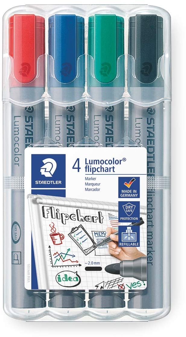 Pack de 4 Marcadores Staedtler Lumocolor Flipchart 356 Permanentes