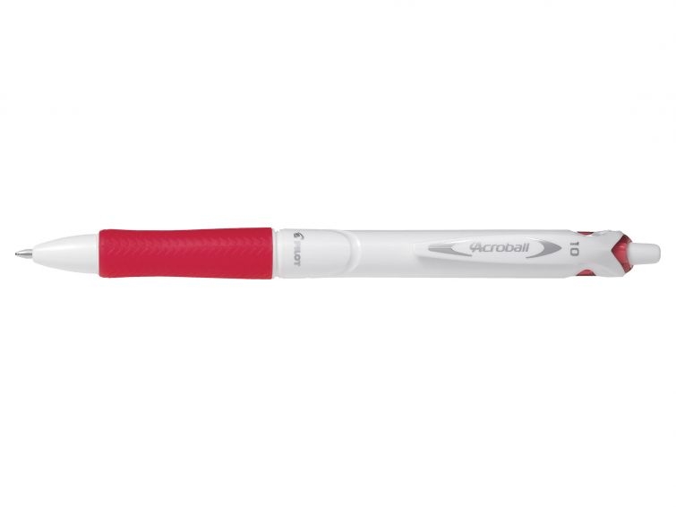 Pilot Boligrafo Retractil Acroball PureWhite, , Punta 1mm, Trazo 0.28mm, Grip, Rojo