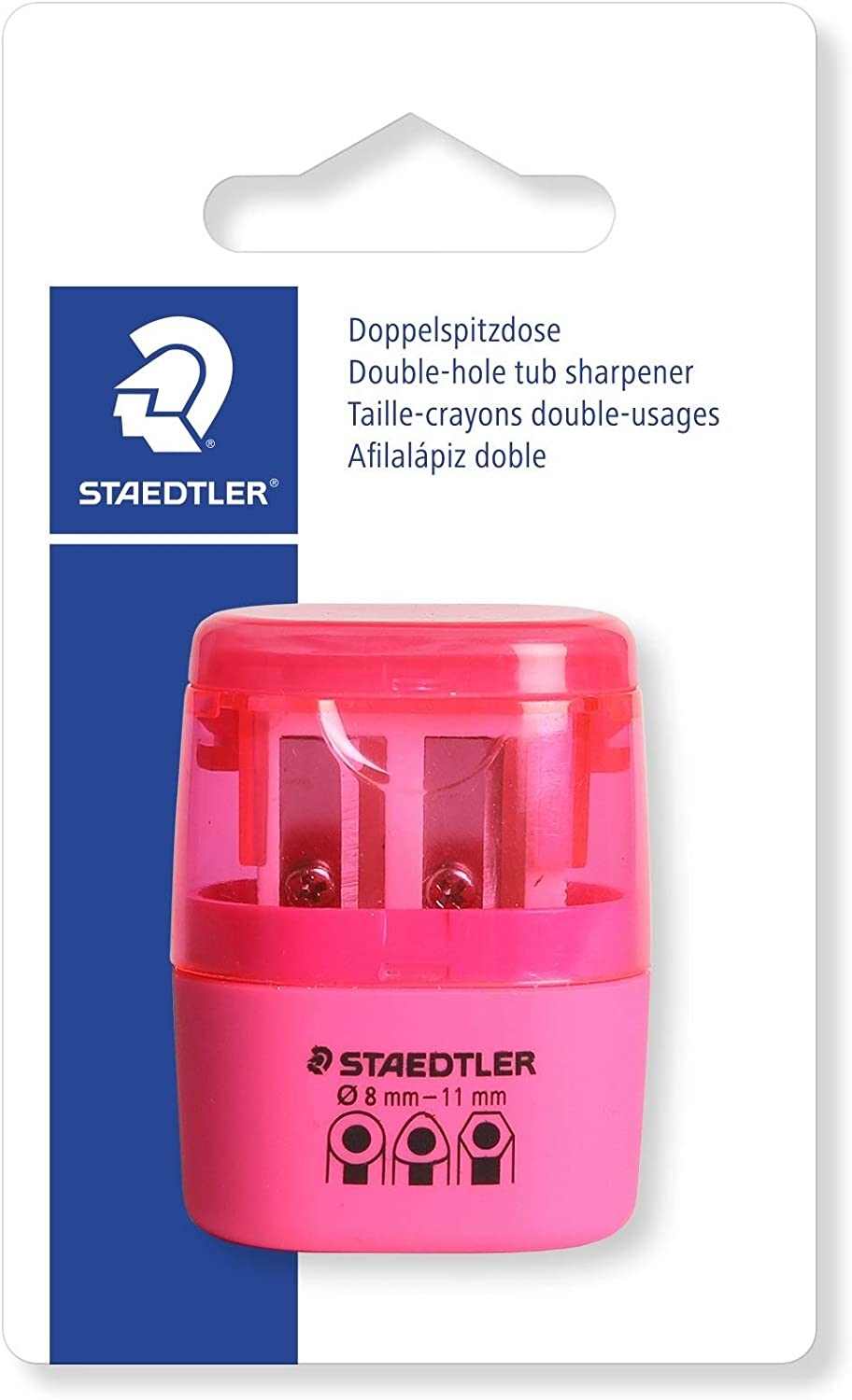 Staedtler Sacapuntas Doble Uso con Deposito de 2 Agujeros Rosa Neon