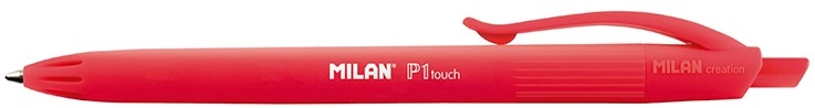 Milan P1 Touch Boligrafo Retractil, Punta 1mm, Tinta de Aceite, Rojo