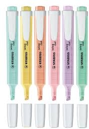 Stabilo Swing Cool Pastel Pack de 6 Marcadores Fluorescentes, Punta Biselada, Trazo 1-4mm, Colores Surtidos