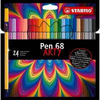 Stabilo Pen 68 Arty Pack de 24 Rotuladores, Punta de Fibra, Trazo 1mm