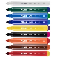 Milan Maxi Magic Pack de 8 Rotuladores de Colores + 2 Rotuladores Magicos, Punta Conica 7.5mm