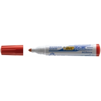 Bic Velleda 1701 ECOlutions Marcadores para Pizarra, Punta Redonda, Trazo de 1.5 mm, Tinta base alcohol, Borrado facil, Rojo