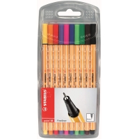 Stabilo Point 88 Pack de 10 Rotuladores de Punta Fina de Fibra, Trazo de 0.4 mm, Varios colores