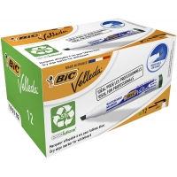Bic Velleda 1751 ECOlutions Marcadores para Pizarra, Punta Biselada, Trazo entre 3mm y 5.5mm, Tinta base alcohol, Borrado faci