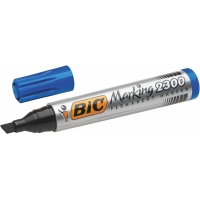Bic Marking 2300 Ecolutions Rotulador Permanente, Punta Biselada, Trazo 3,7-5,5mm, Tinta base alcohol, Seca rápido, Azul