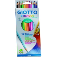 Giotto Stilnovo Acquarell Pack de 12 Lapices de Colores Acuarelables Hexagonales, Mina 3.3 mm