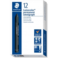 Staedtler Lumocolor Permanent Omnigraph 236 Cera Permanente Hexagonal, Diametro 12mm, Negro
