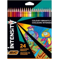 Bic Intensity Triangle Caja de 24 Lapices para Colorear Triangulares, Mina de 3.20mm, Fabricados sin Madera
