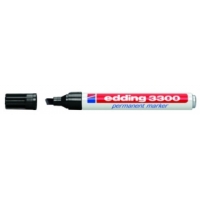Edding 3300 Rotulador Permanente, Punta Biselada, Trazo 1-5mm, Seca rápido, Negro