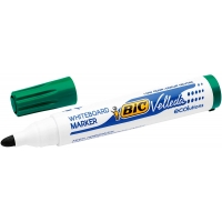 Bic Velleda 1701 ECOlutions Marcadores para Pizarra, Punta Redonda, Trazo de 1.5 mm, Tinta base alcohol, Borrado facil, Verde