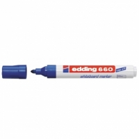 Edding 660 Rotulador para Pizarra Blanca, Trazo 1.5-3mm, Tinta Pigmentada, Azul