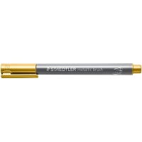 Staedtler Pack de 10 Rotuladores Permanentes, Punta Pincel, Trazo 1-2mm, Colores Metalicos Surtidos