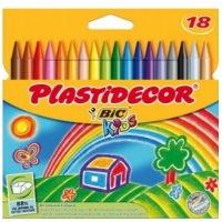 Bic Kids Plastidecor Caja de 18 Lapices de Cera, No Mancha