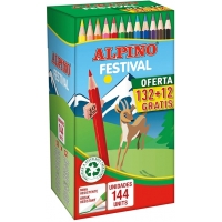 Alpino Festival Pack de 144 Lapices de Colores, Mina de 3mm