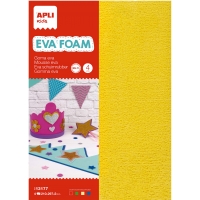 Apli Goma Eva Toalla - Medida A4 - 4 Hojas - Colores Rojo, Verde, Amarillo y Azul