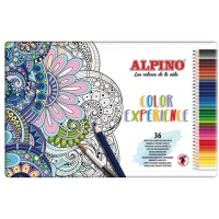 Alpino Color Experience Pack de 36 Lapices Acuarelables, Mina de 3,3mm Resistente y Acuarelable, Ideal para Difuminar