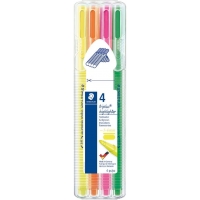Staedtler Triplus Textsurfer 362 Pack de 4 Marcadores Fluorescentes, Trazo 1-4mm, Colores Surtidos