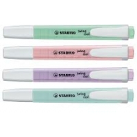 Stabilo Swing Cool Pastel Pack de 4 Marcadores Fluorescentes, Punta Biselada, Trazo 1-4mm, Colores Surtidos