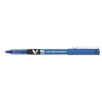 Pilot Boligrafo de tinta liquida V5 HI-Tecpoint Rollerball, Punta fina de aguja 0.5mm, Trazo 0.3mm, Azul