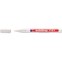 Edding 751 Rotulador Permanente, Trazo 1-2mm, Seca rápido, Blanco