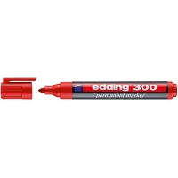 Edding 300 Rotulador Permanente, Trazo 1.5-3mm, Seca rápido, Roj