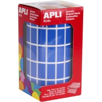 Apli Gomets Rectangulares Azules - 20x10mm - 59 Hojas Pretroqueladas - 3540 Unidades por Rollo - Ideal para Actividades Infantil