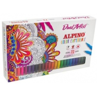 Alpino Dual Artist Color Experience Pack de 72 Rotuladores, Doble Punta, Punta Fine Liner de 0.7mm