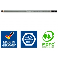 Staedtler Mars Lumograph Charcoal 100C Pack de 3 Lapices de Grafito + Difuminador, Alta Proporción de Carbon y Carboncillo, Grad