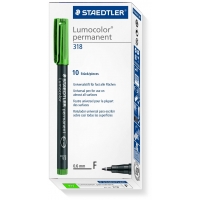 Staedtler Lumocolor 318 Rotulador Permanente, Punta Fina Redonda, Trazo 0.6mm, Verde
