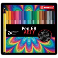 Stabilo Pen 68 Arty Caja Metalica de 20 Rotuladores, Punta de Fibra, Trazo 1mm