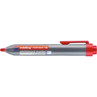 Edding Retract 12 Rotulador para Pizarra Blanca Retractil, Trazo entre 1.5 y 3mm, Seca rápido, Rojo