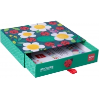 Apli Kids Juegos de Gomets Mariquita - 8 Laminas Ilustradas de 200G - 8 Hojas de Gomets Removibles Geometricos - Alto Valor Dida
