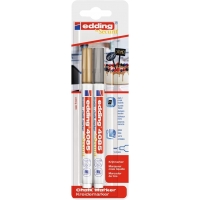Edding 4085 Pack de 2 Rotuladores de Tiza Liquida, Trazo 1-3mm, Olor Neutro, Oro y Plata