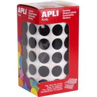 Apli Gomets Redondos Ø 15mm - 59 Hojas Pretroqueladas - 2832 Gomets por Rollo - Adhesivo Base Agua - Normas EN-71 y Cadena de Cu