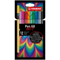 Stabilo Pen 68 Arty Pack de 12 Rotuladores, Punta de Fibra, Trazo 1mm