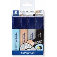 Staedtler Textsurfer Classic 364 Pack de 4 Marcadores Fluorescentes, Secado Rapido, Trazo 1-5mm, Colores Surtidos